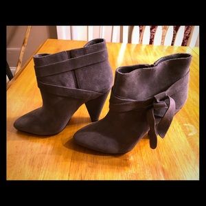 Gray suede ankle boots